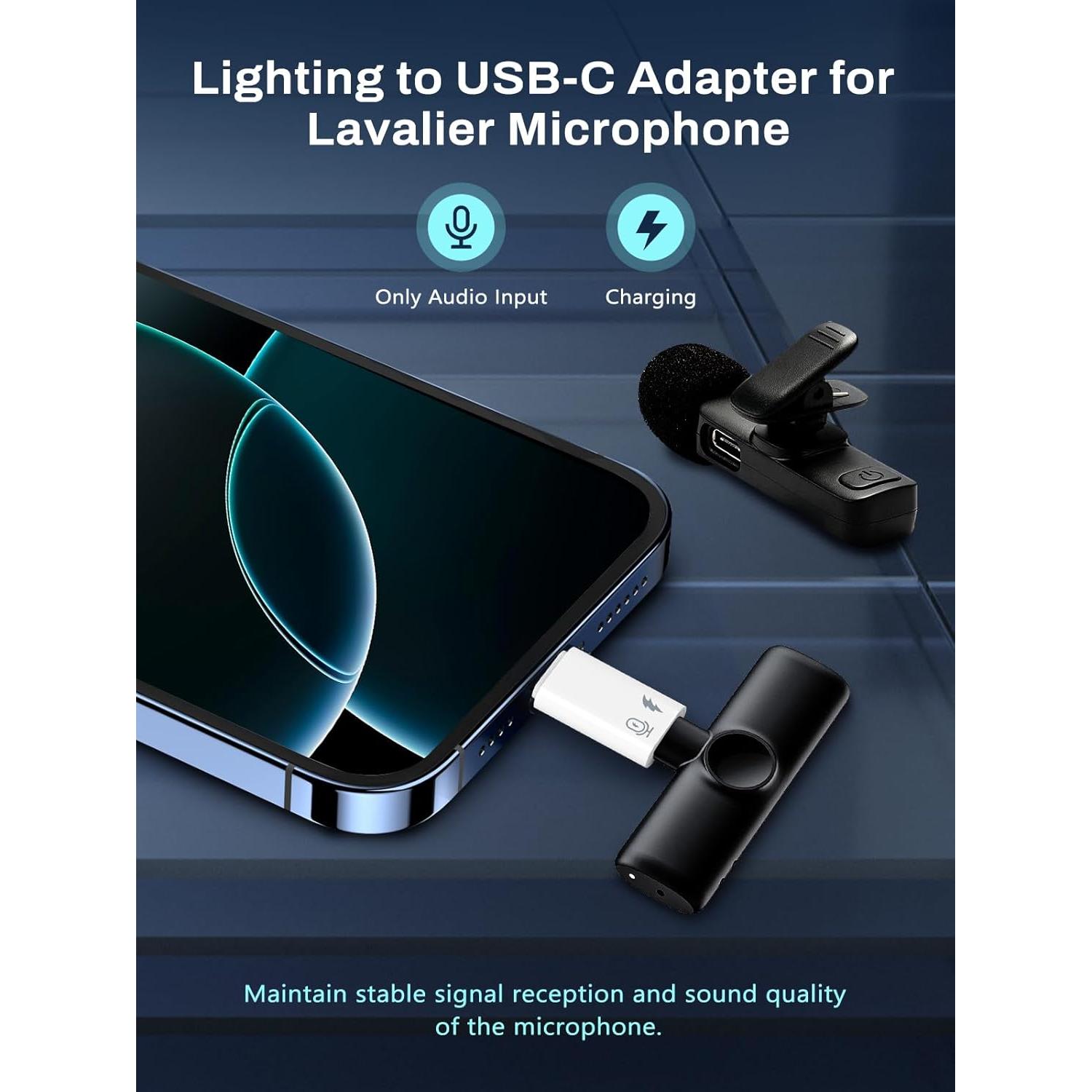 Adaptador de Micrófono USB C a Lightning TiMOVO - Paquete de 2