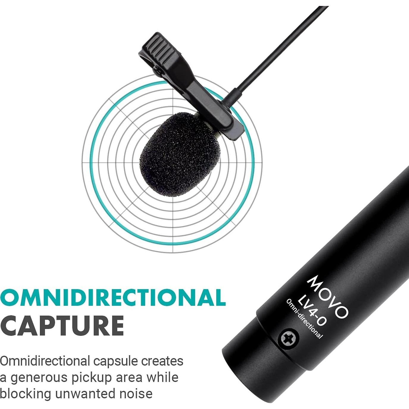 Micrófono Lavalier Movo LV4-O2 Omnidireccional XLR 198g