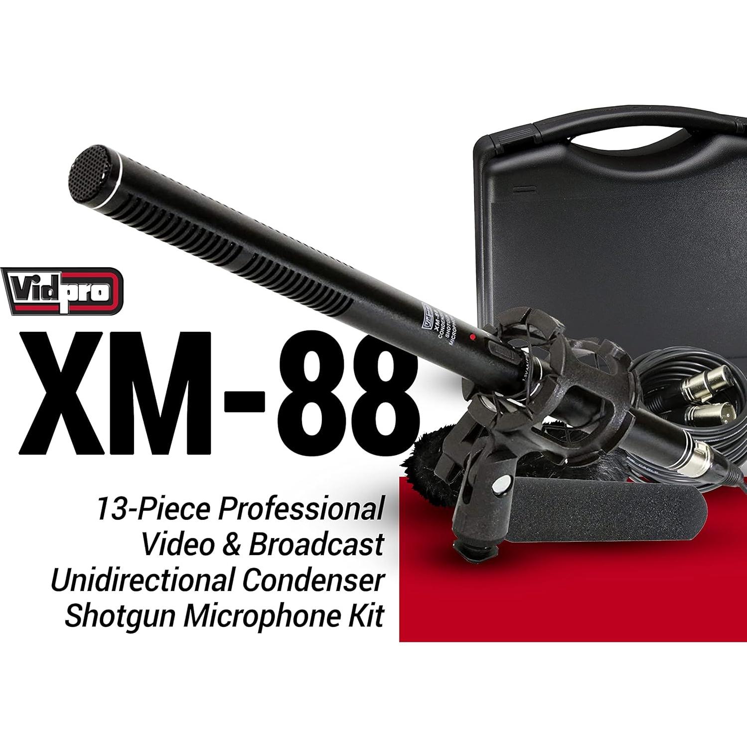Kit de Micrófono Direccional VidPro XM-88, 13 Piezas, Aluminio