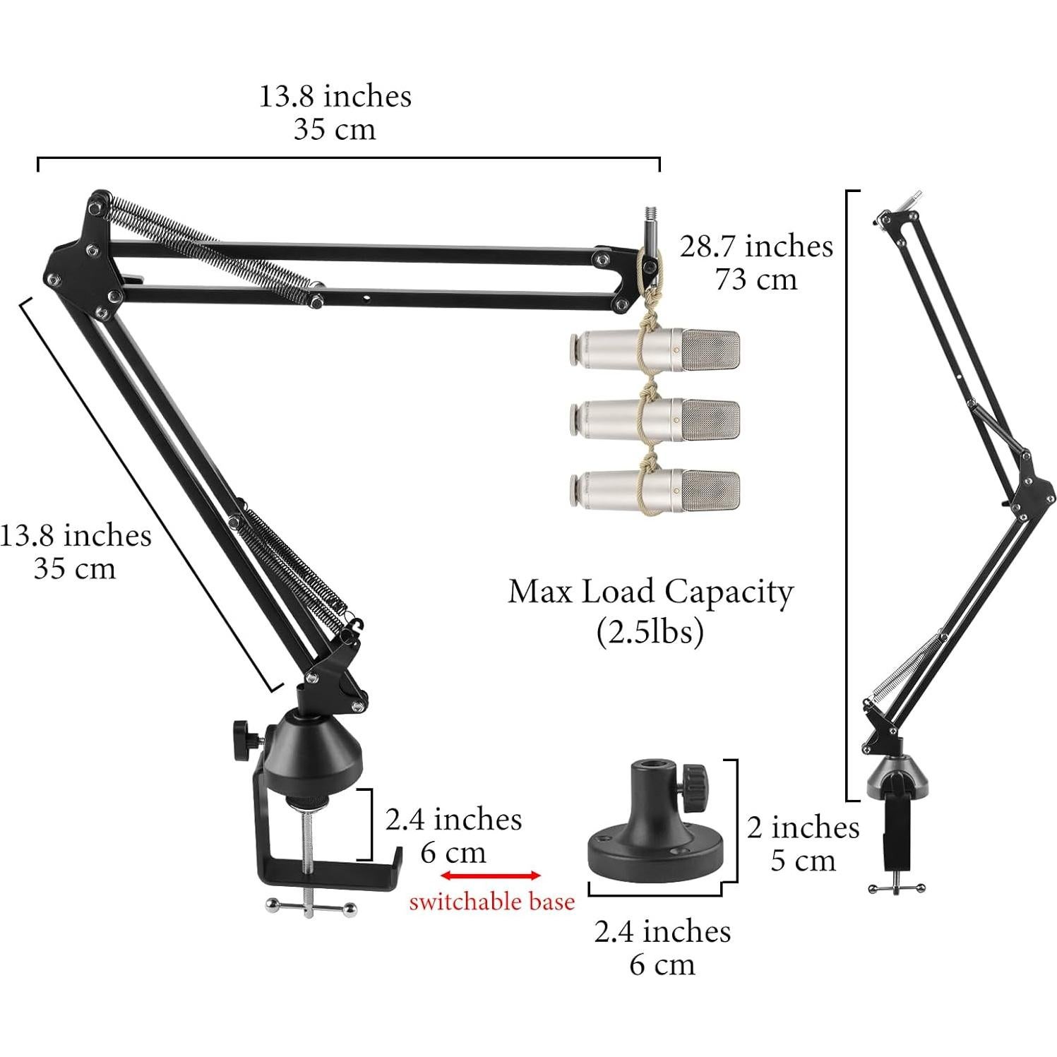 Brazo de Micrófono Geekria para Rode PodMic y NT-USB - Soporte de Mesa