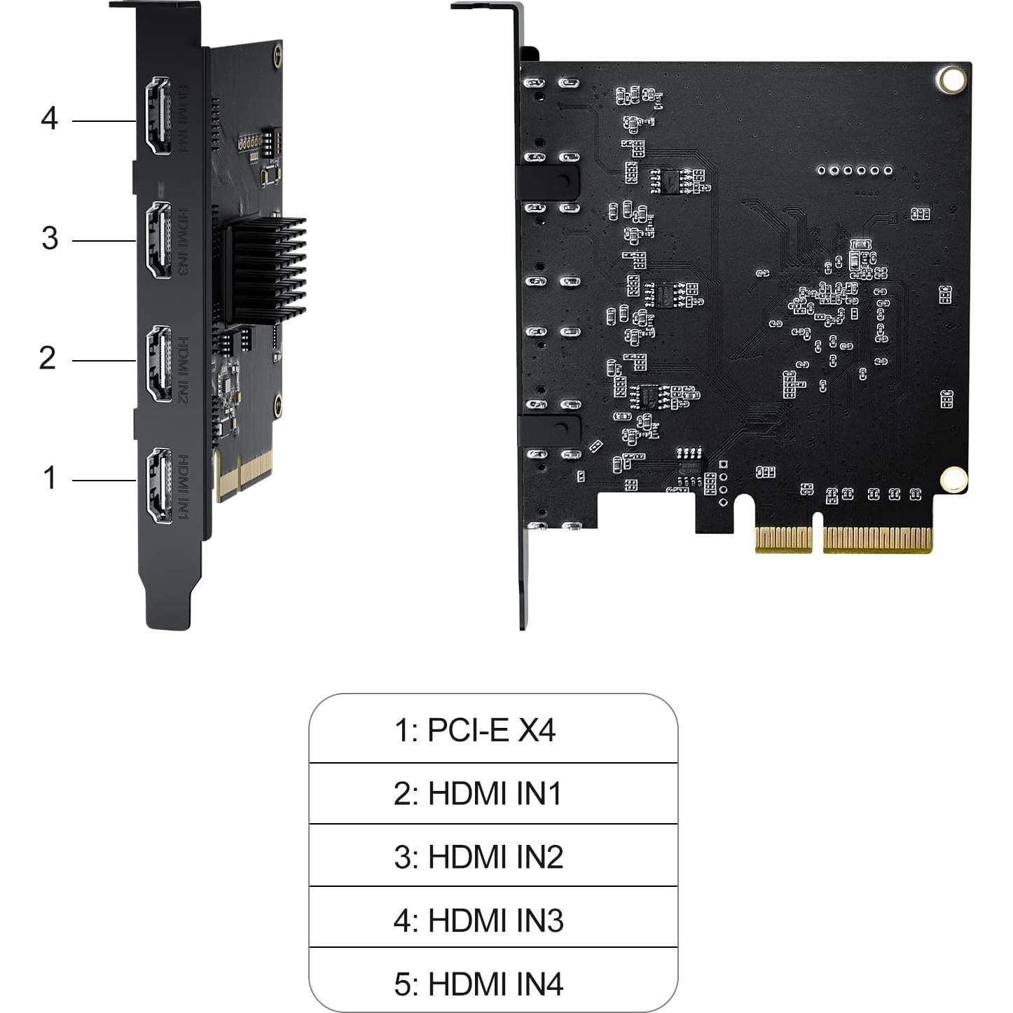 Tarjeta de Captura de Video ACASIS 4K HDMI PCIe 1080p 60fps