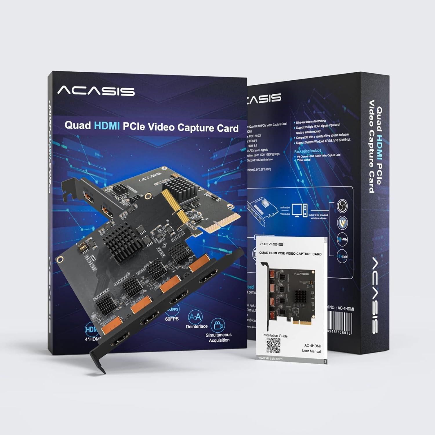Tarjeta de Captura de Video ACASIS 4K HDMI PCIe 1080p 60fps