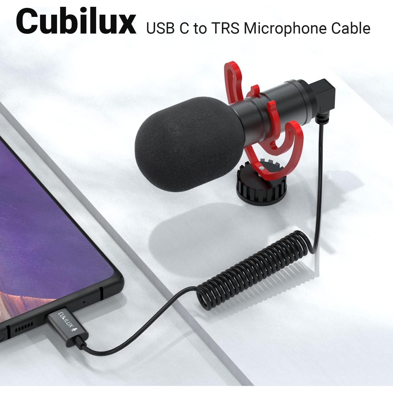 Cubilux Cable de Micrófono USB C 3.5mm para Grabación