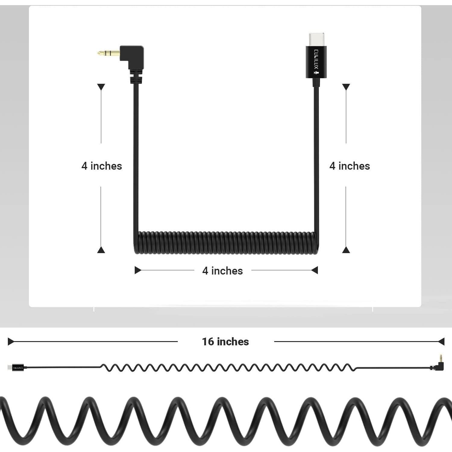 Cubilux Cable de Micrófono USB C 3.5mm para Grabación