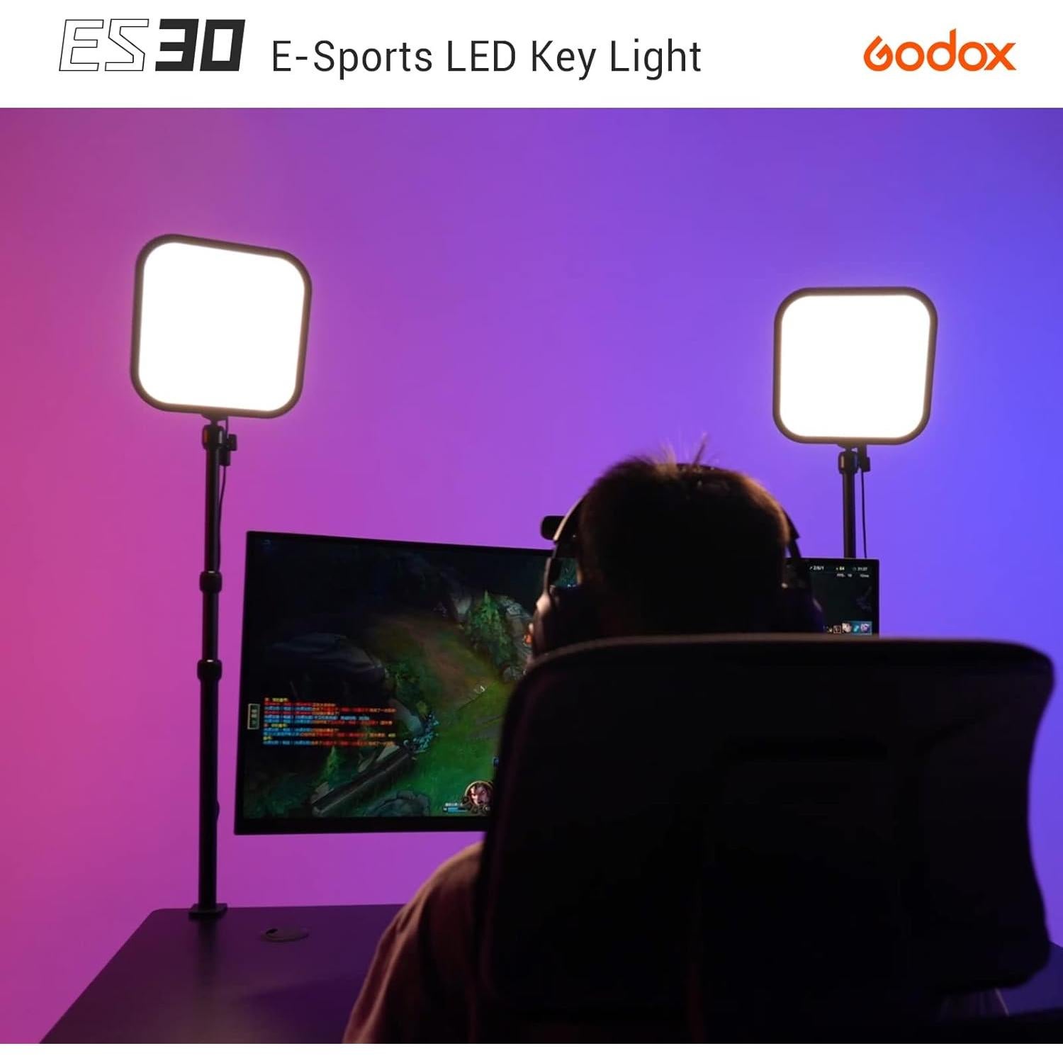 Godox ES30 Luz de Escritorio 2250 Lumens Control APP 2800-6500K