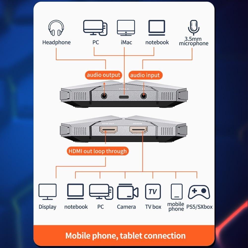 Tarjeta de Captura HDMI Kuhaimi HCA20 1080P 60FPS USB 3.0