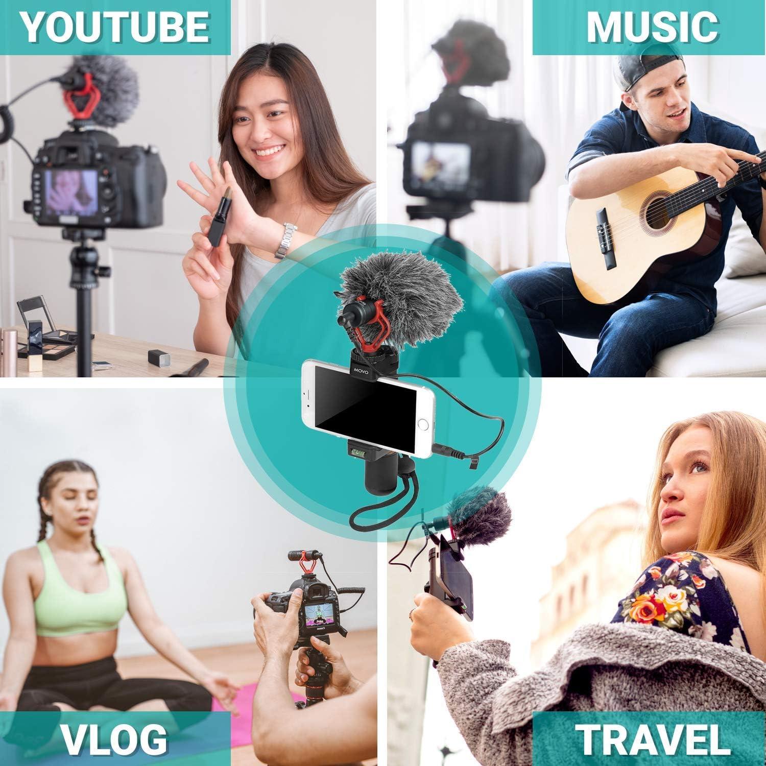 Kit de Vlogging Movo para Smartphone con Micrófono y Mango