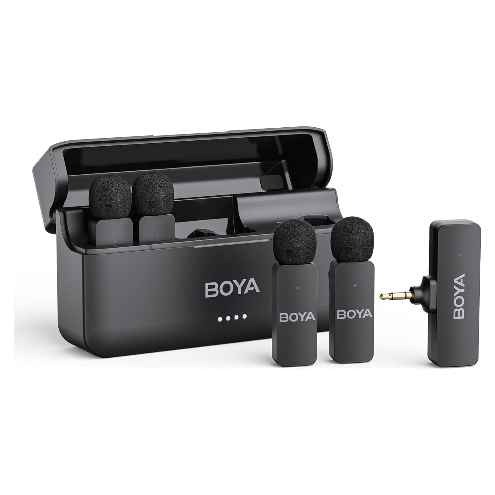 Micrófono Inalámbrico BOYA BY-V4 para Cámaras DSLR, 12H Batería