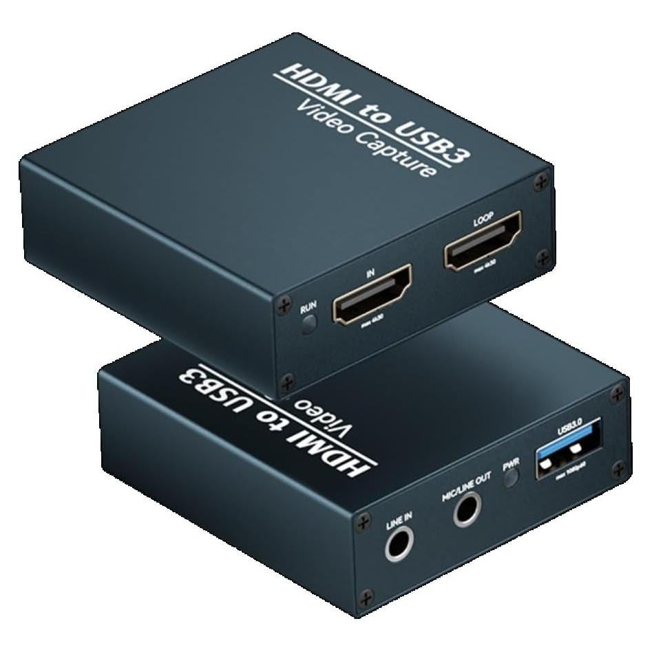 4K Video Capture Card with H.264/H.265 Encoding for Live Streaming - HDMI to USB3.0 Converter for Cameras and PS5 Microphone (Standard)