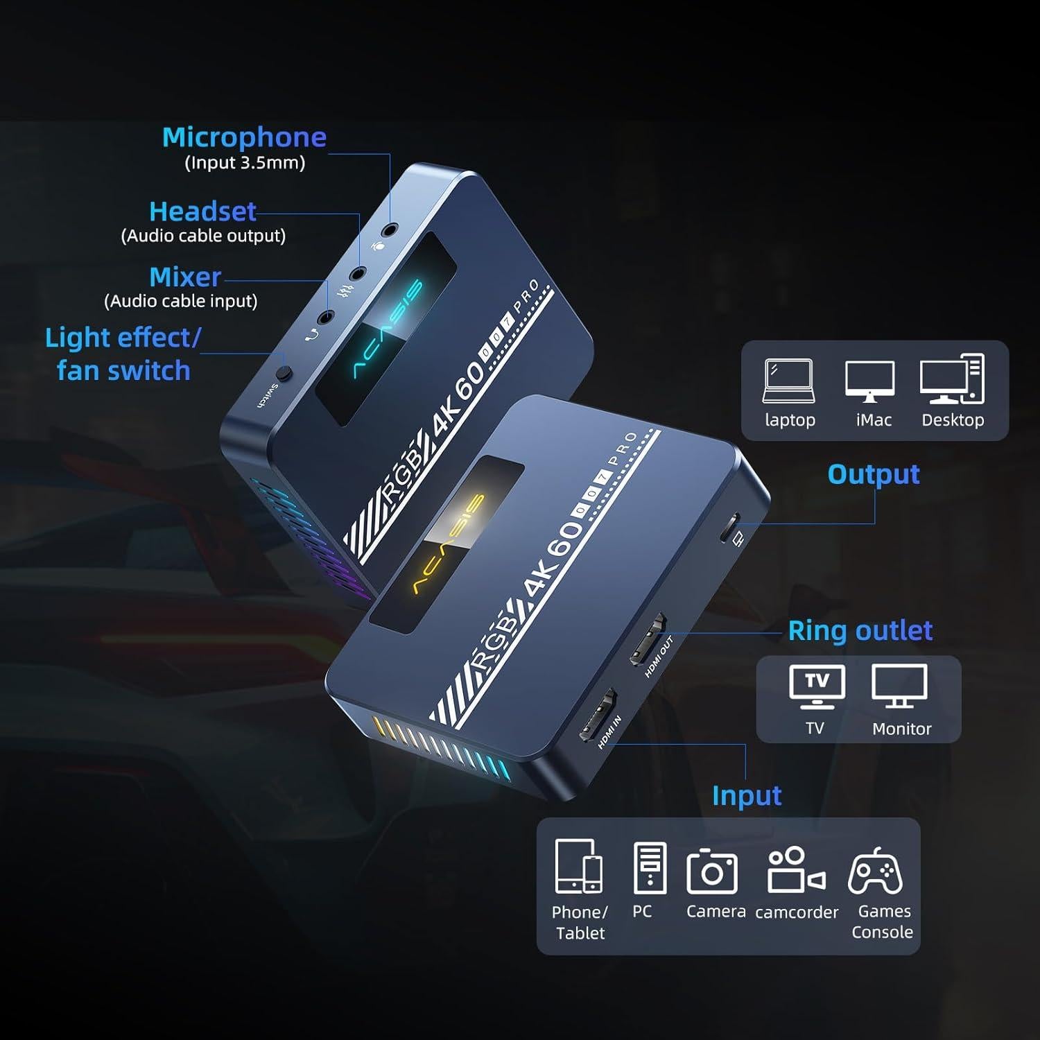 Tarjeta de Captura de Video 4K60fps ACASIS VC009 Pro