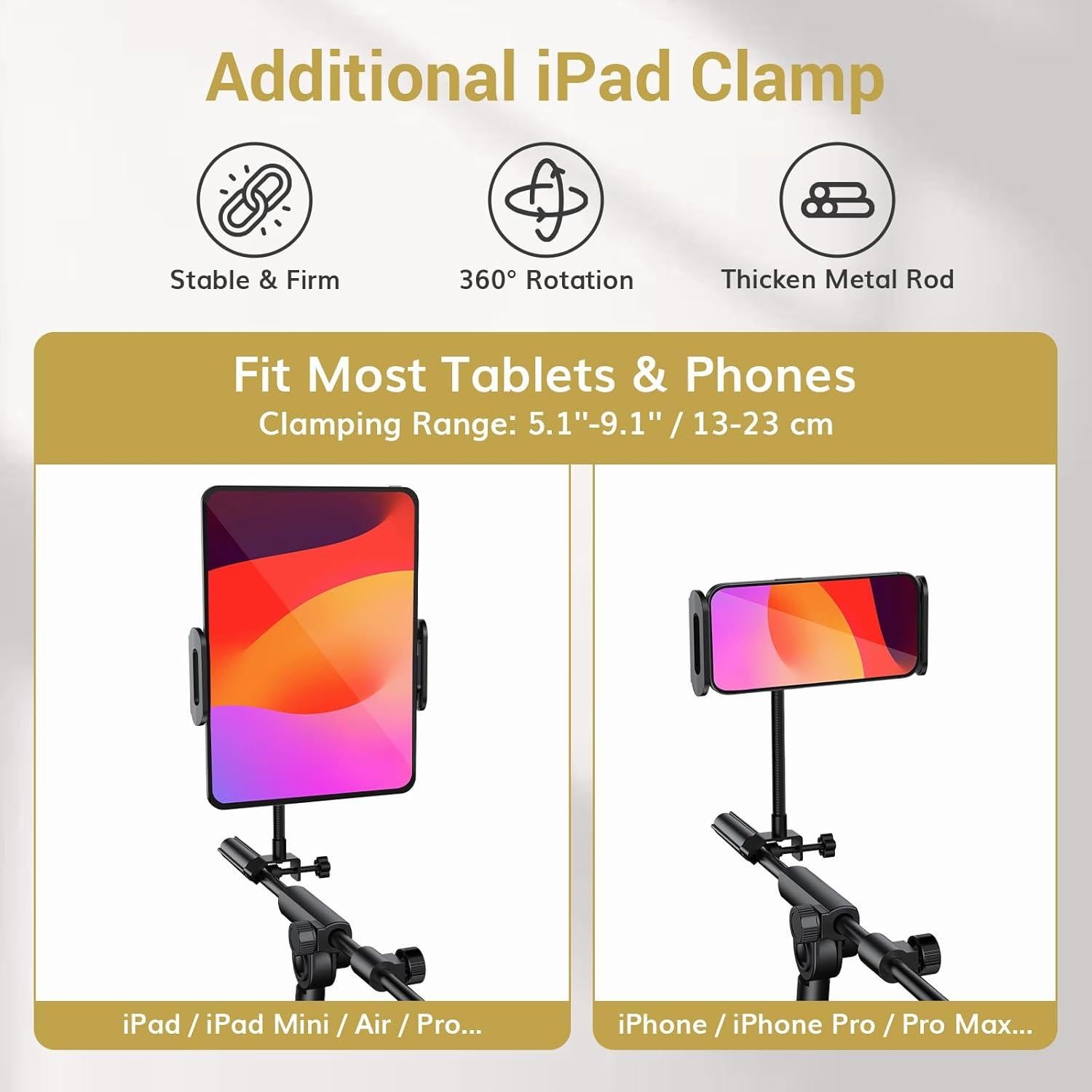 Soporte de Micrófono TONOR T35 con Brazo Ajustable y Soporte para Tableta