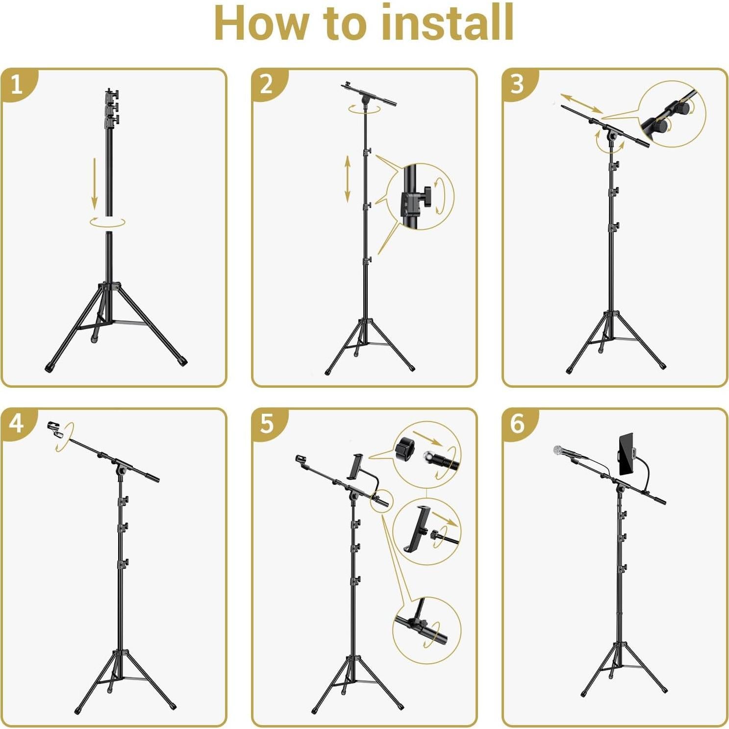 Soporte de Micrófono TONOR T35 con Brazo Ajustable y Soporte para Tableta