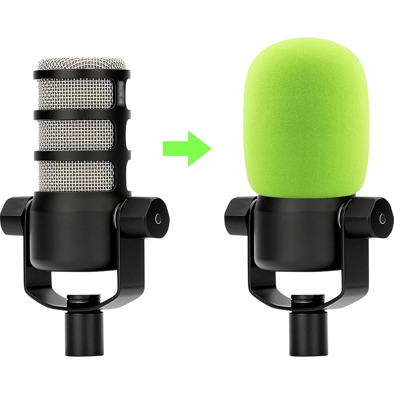LEFXMOPHY Nt1 Pop Filter for Rode Podmic Procaster Podcaster NT1-A NT2-A NT-USB K2 NT1000 NT2000 Windscreen Replacement Foam Cover Pod Mic WS2 Green Microphone Wind Screen Muffler