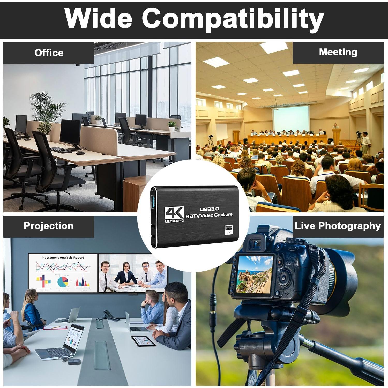 Tarjeta de Captura HDMI 4K CLLGrocery USB 3.0 Full HD 1080P