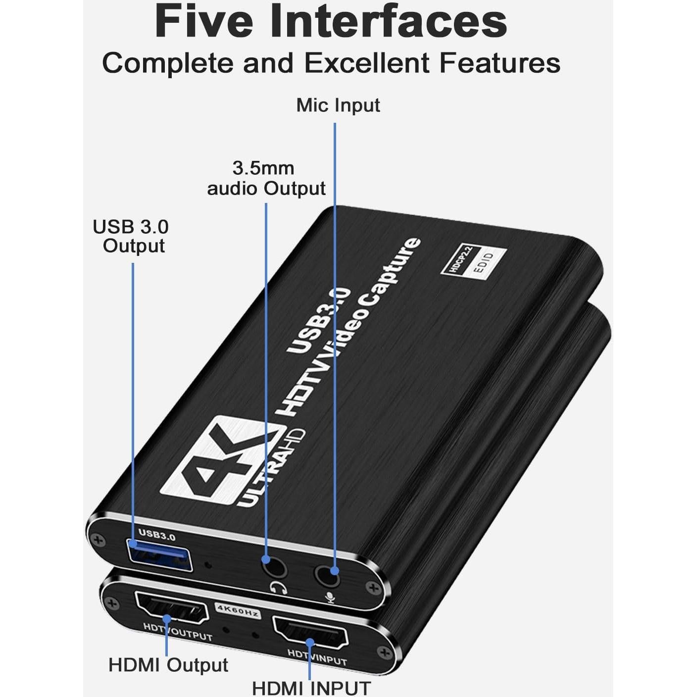 Tarjeta de Captura HDMI 4K CLLGrocery USB 3.0 Full HD 1080P