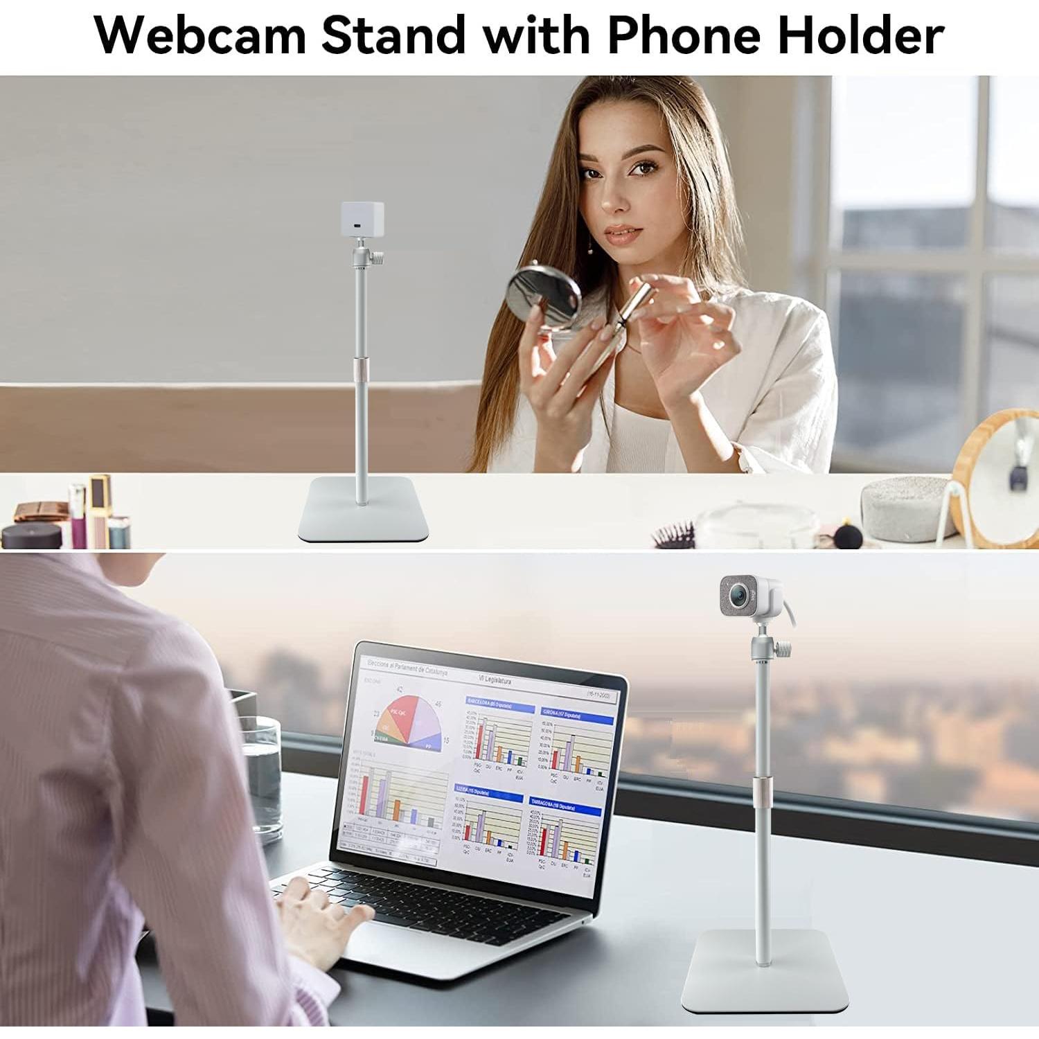 Soporte de trípode de mesa blanco Acetaken 43.2 cm 1/4"-20