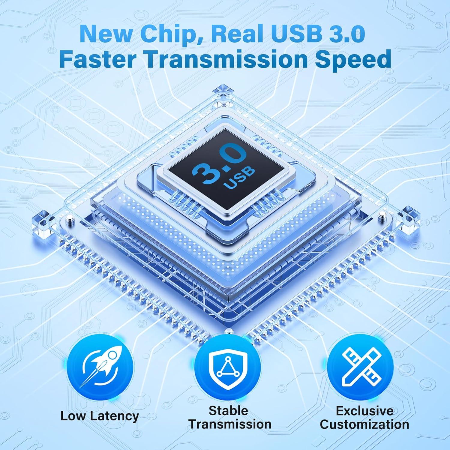 Audio Video Capture Card for Broadcasting,4K HDMI to USB C Capture Card with USB A 3.0 Adapter,1080P 60FPS, Work with iPad Mac OS Windows, Camera/Xbox/PS5/PC/OBS/DVDs,DSLR for Streaming