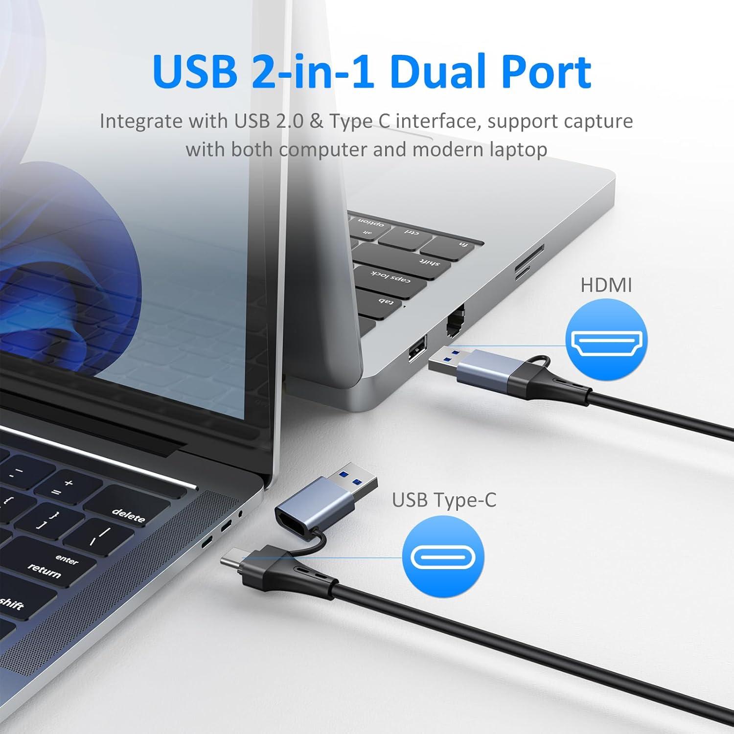 Tarjeta de Captura Yinker 4K HDMI USB-A/USB-C 1080P 60fps