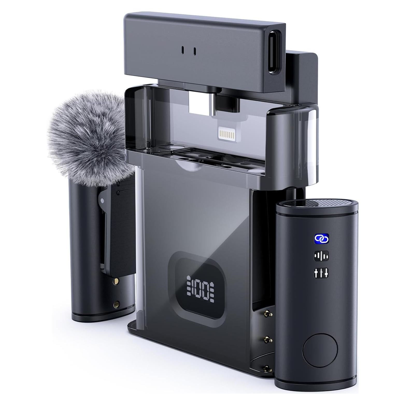 Micrófono Lavalier Inalámbrico Rythflo LM03 2 TX + 2 RX