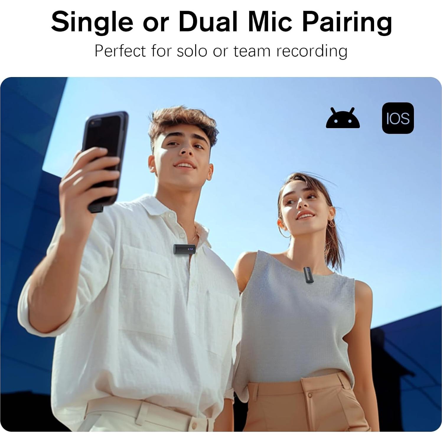 Micrófono Lavalier Inalámbrico Rythflo LM03 2 TX + 2 RX