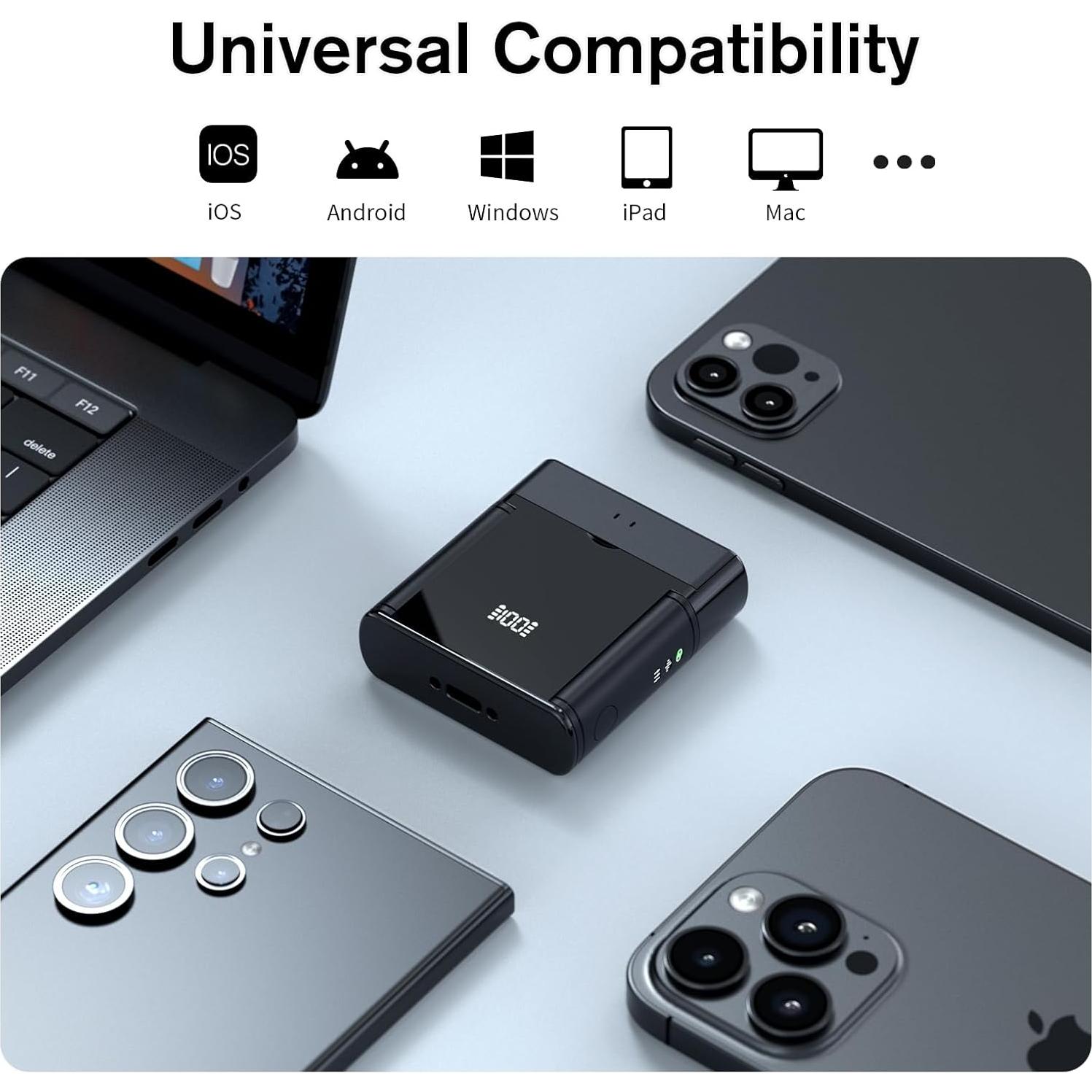 Micrófono Lavalier Inalámbrico Rythflo LM03 2 TX + 2 RX