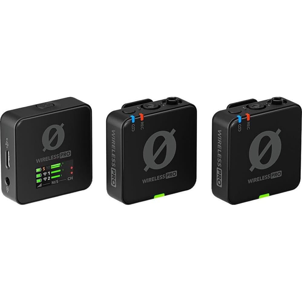 Wireless PRO 2-Person Clip-On Wireless Microphone System/Recorder with Lavaliers (2.4 GHz) (WIPRO) + VXLR Adapter + Headphone Cleaner + Cleaning Kit