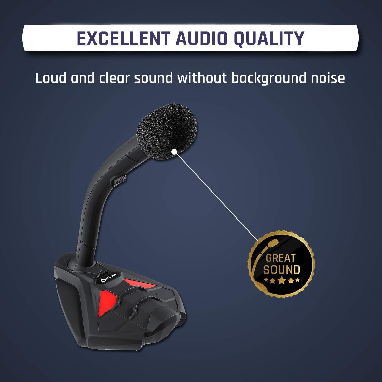 Micrófono Gaming KLIM Voice V2 USB Rojo - Calidad de Sonido Superior