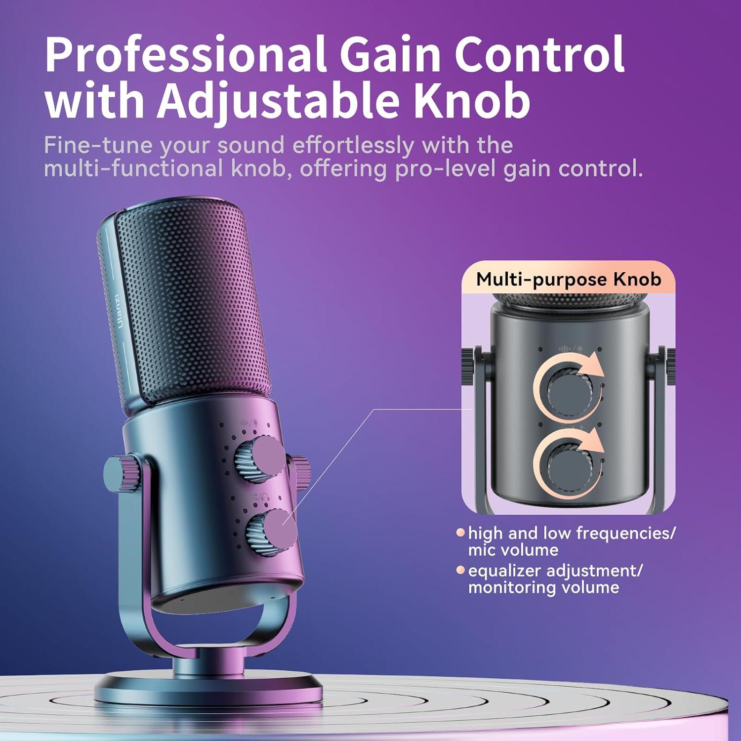 Micrófono de Condensador ULANZI DCM-05 USB con Luz RGB