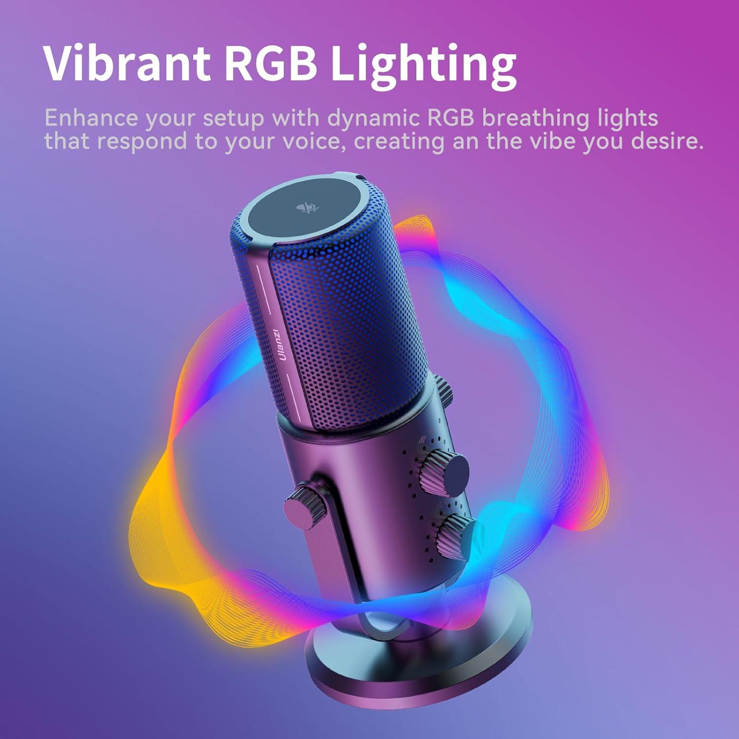 Micrófono de Condensador ULANZI DCM-05 USB con Luz RGB