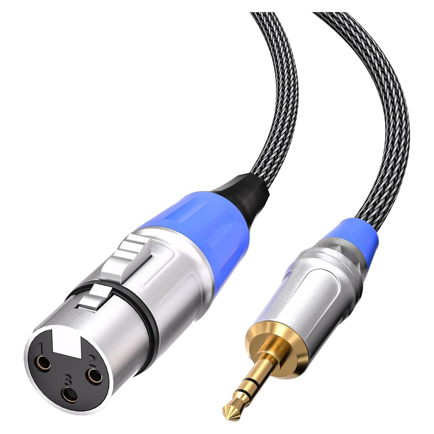 Tisino XLR to 3.5mm Microphone Cable,Unblanced XLR Female to 1/8 inch Mic Cord for Camcorders, DSLR Cameras, Computer Recording Device and More - 3.3 feet