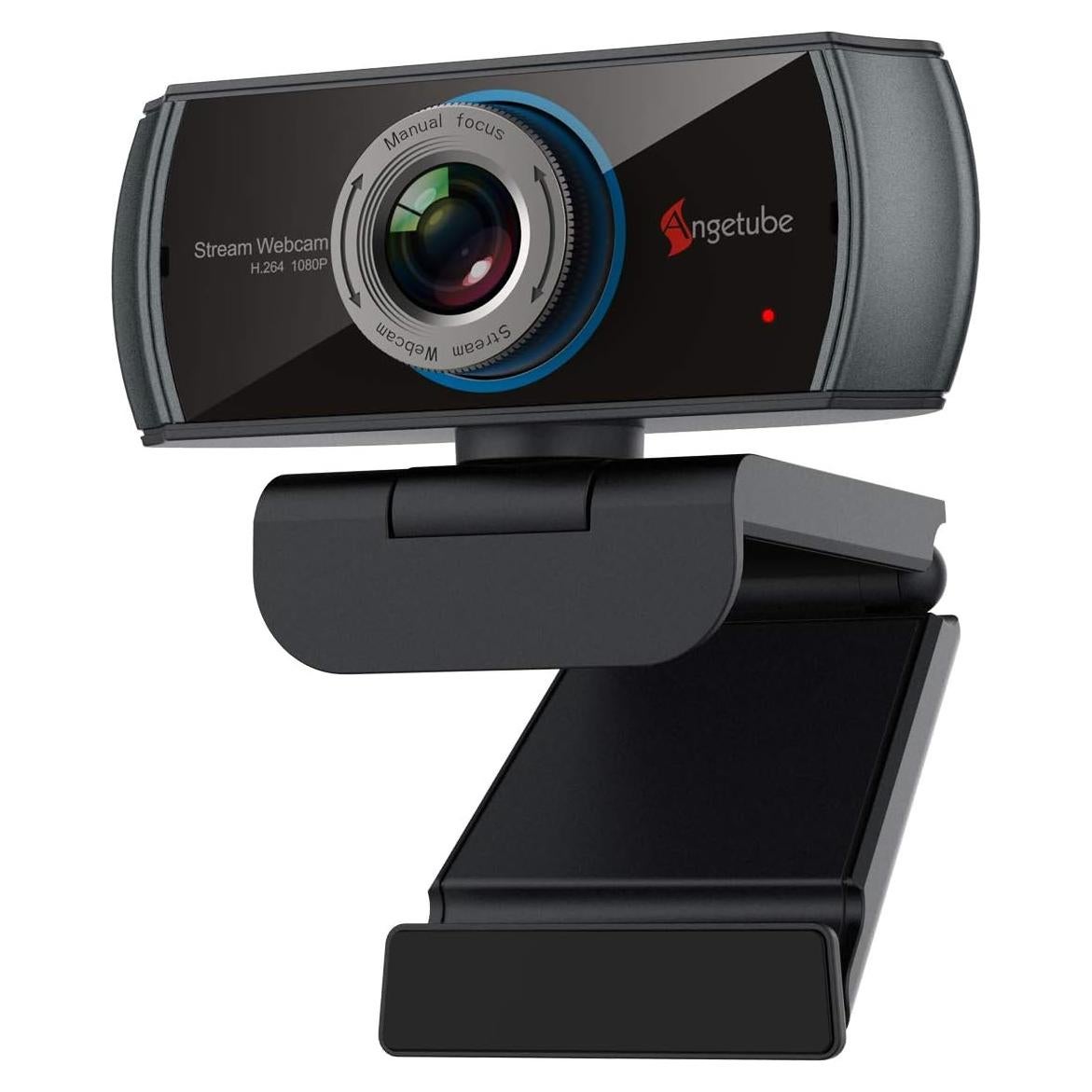 Cámara Web Angetube 1080P con Micrófono y Ángulo Amplio 100°
