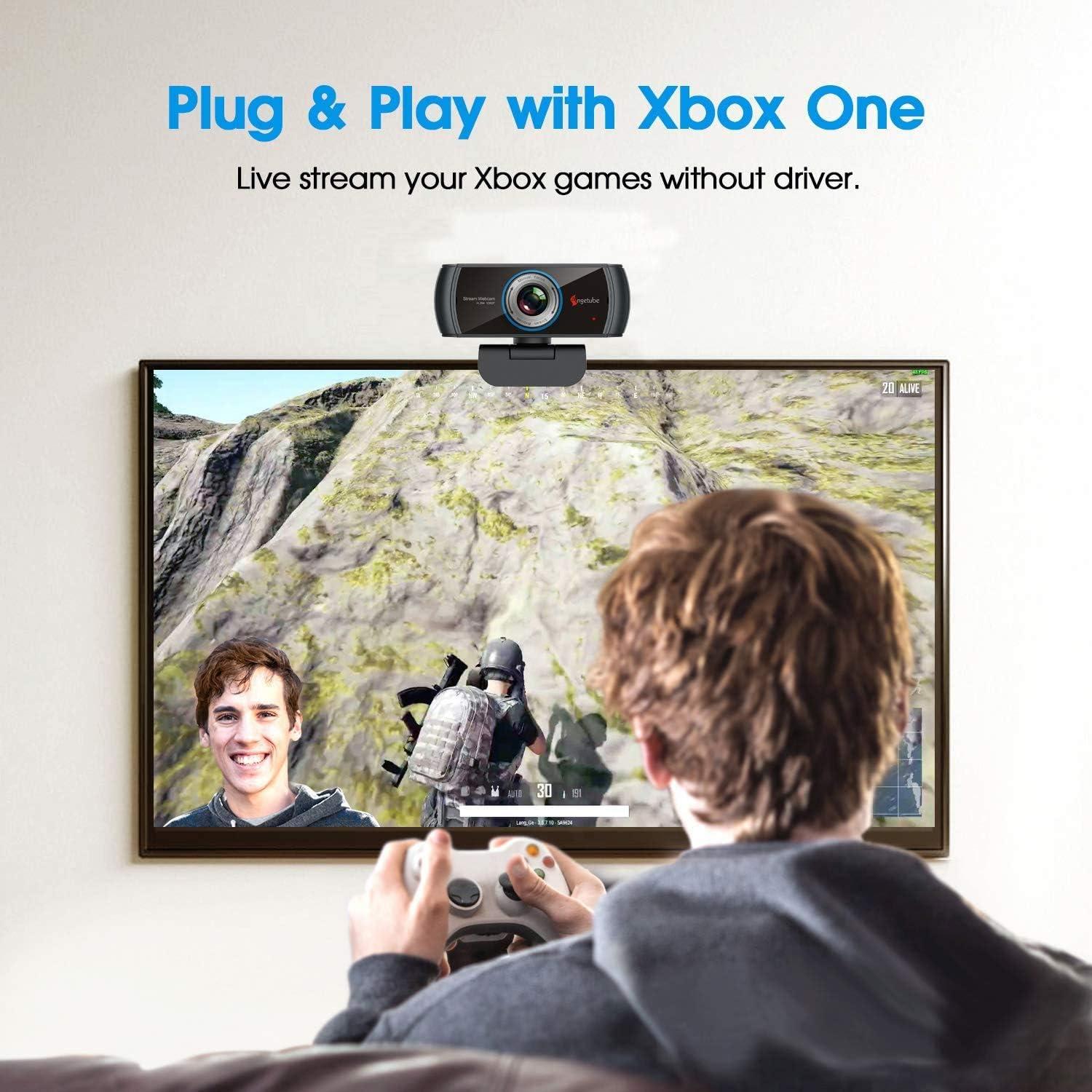 Cámara Web Angetube 1080P con Micrófono y Ángulo Amplio 100°