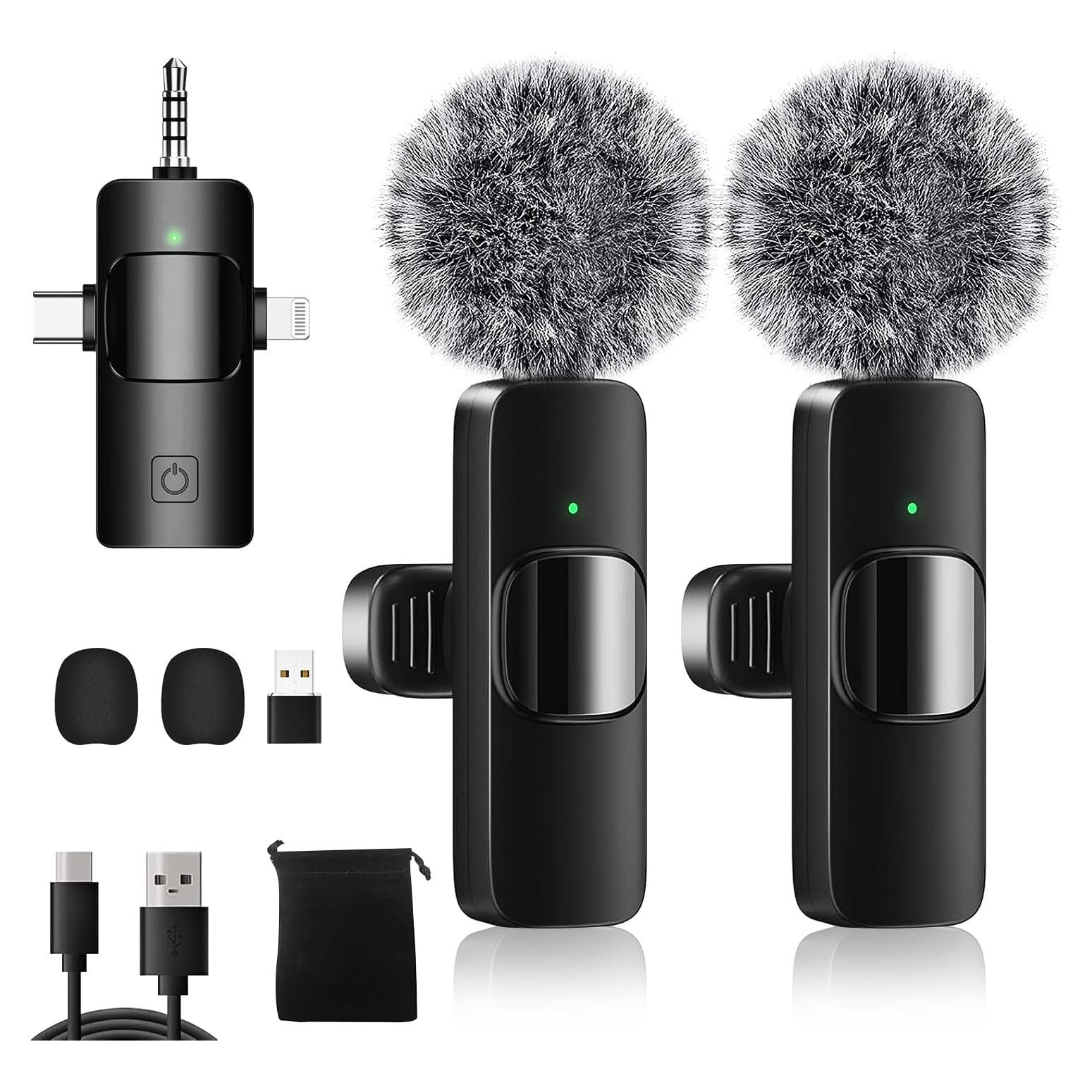 Micrófono Lavalier Inalámbrico Weton WT-Mic24 con Cancelación de Ruido