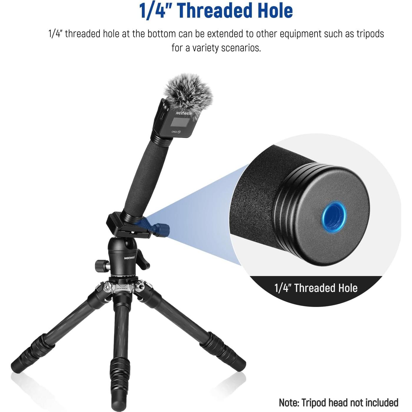 Mango de Micrófono Telescópico NEEWER MS004 30cm para Entrevistas