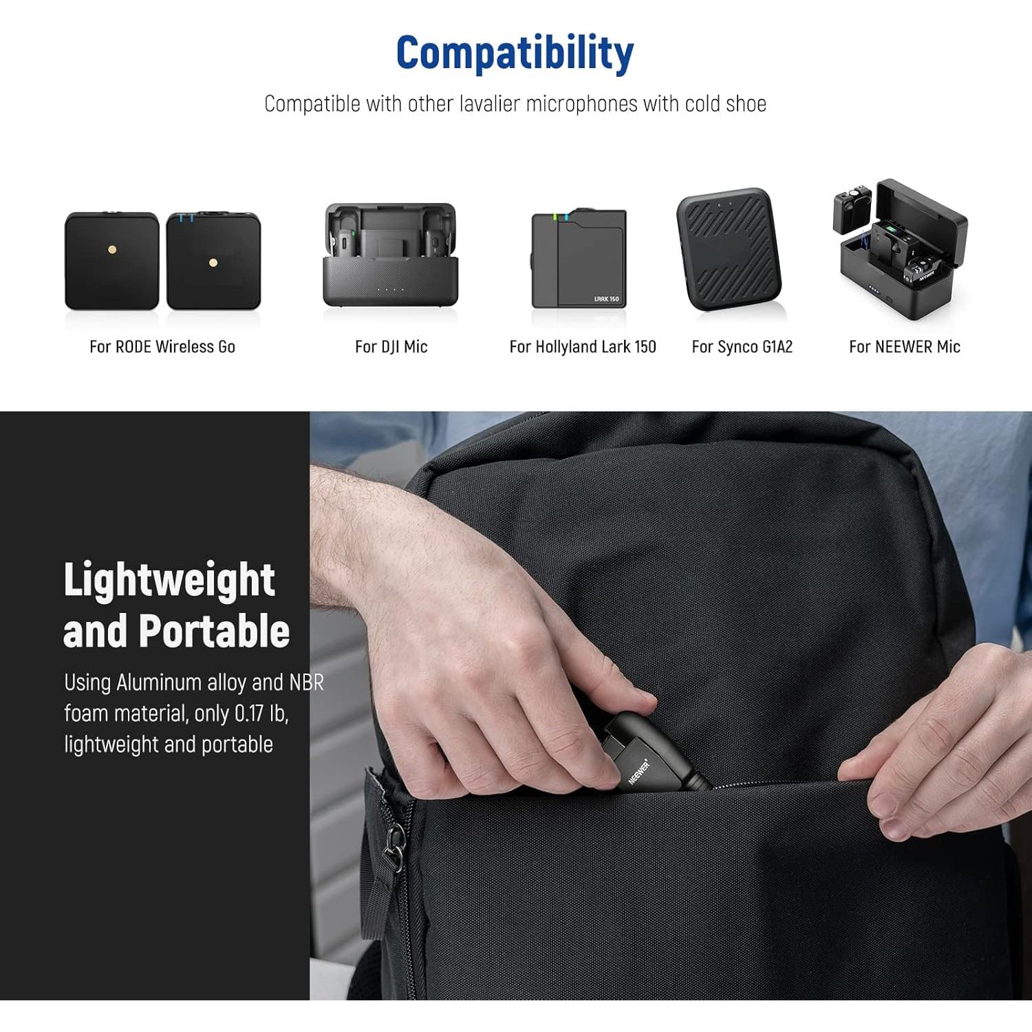 Mango de Micrófono Telescópico NEEWER MS004 30cm para Entrevistas