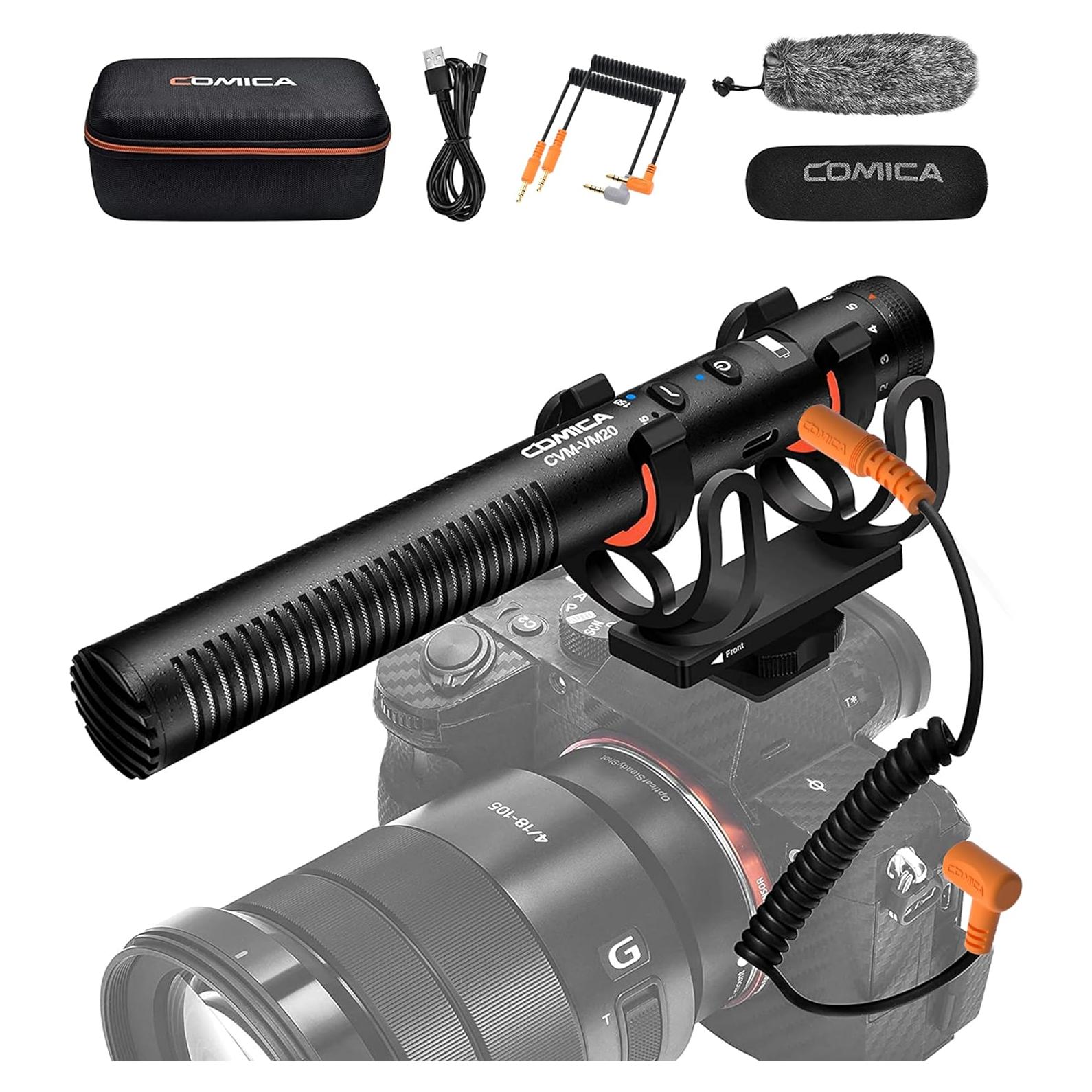 Micrófono de Escopeta Comica VM20 con Pantalla OLED y Soporte