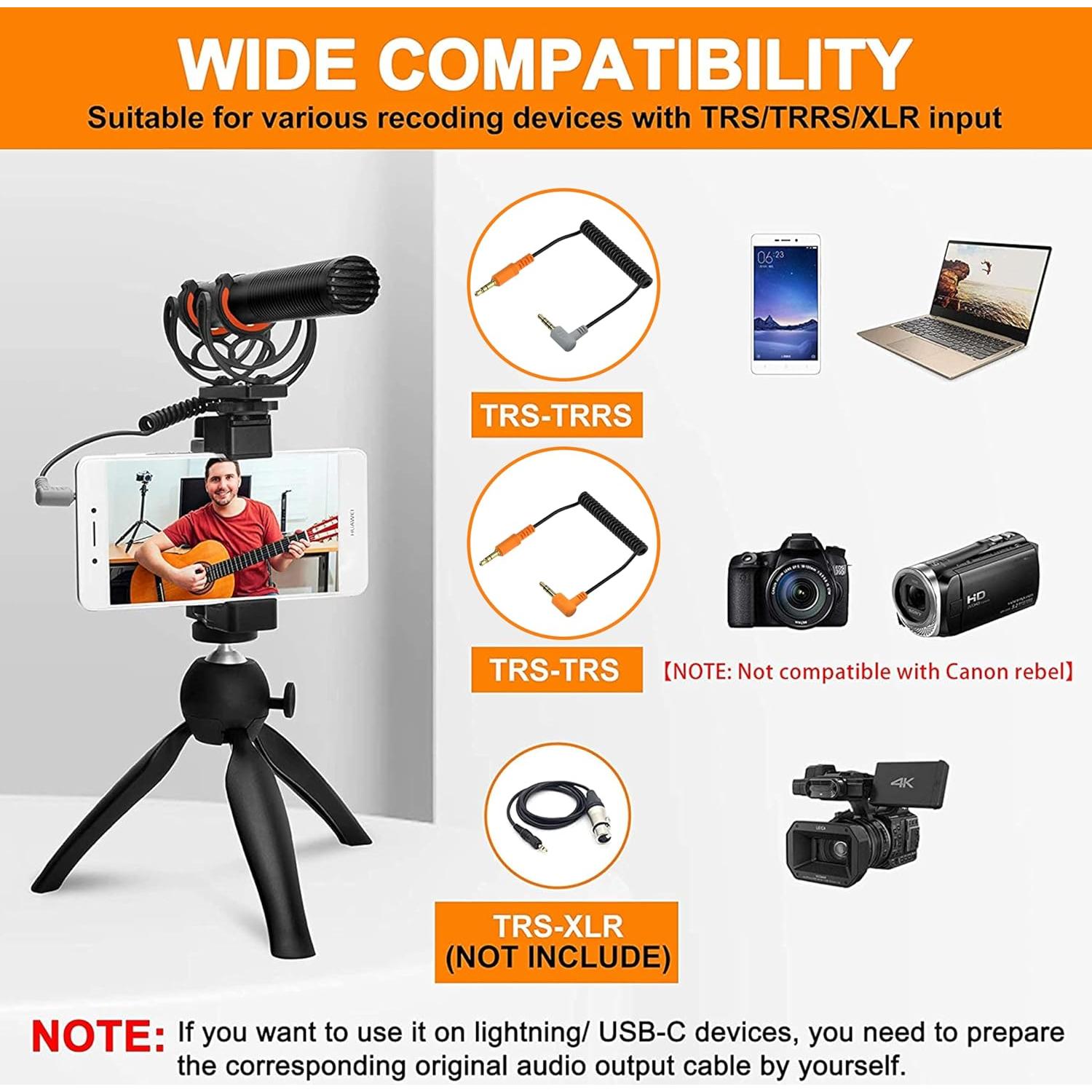 Micrófono de Escopeta Comica VM20 con Pantalla OLED y Soporte