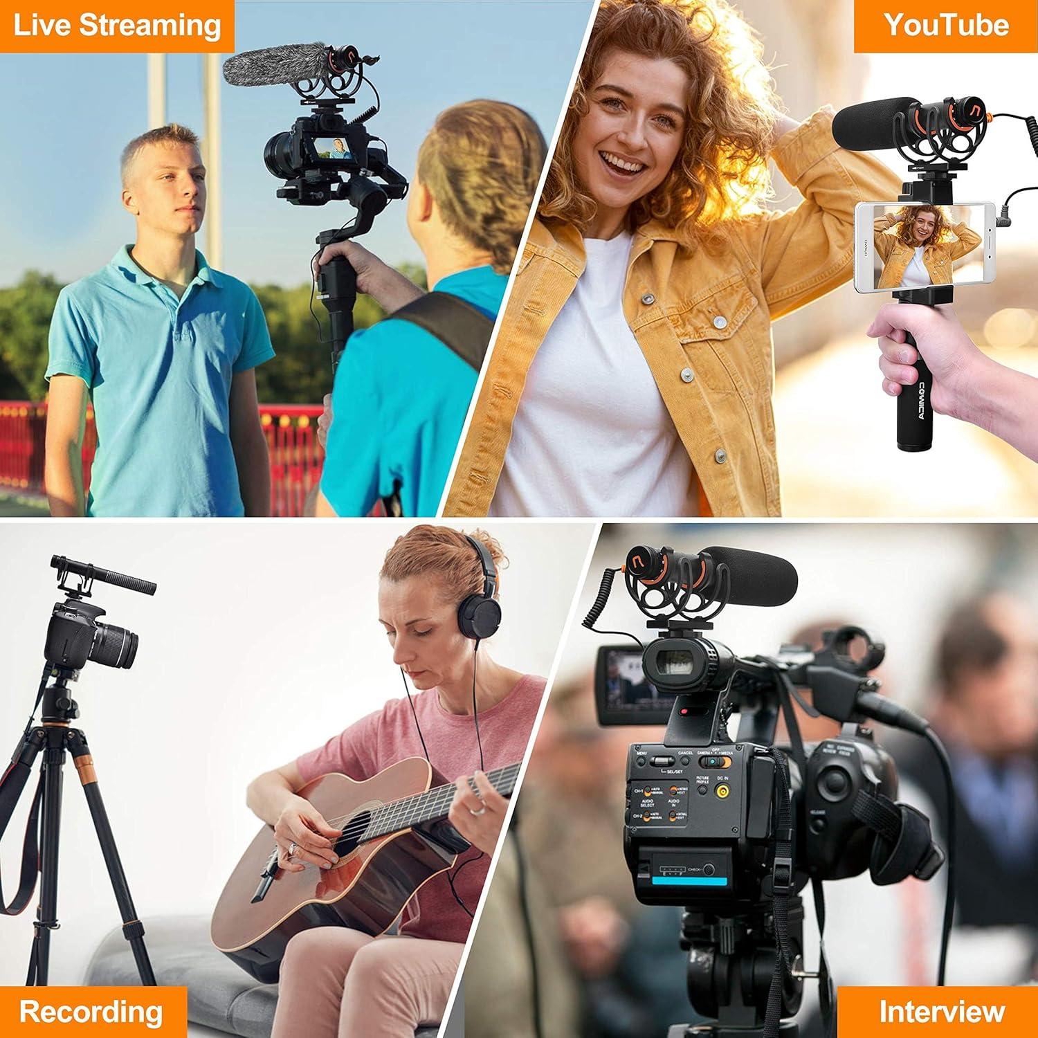 Micrófono de Escopeta Comica VM20 con Pantalla OLED y Soporte