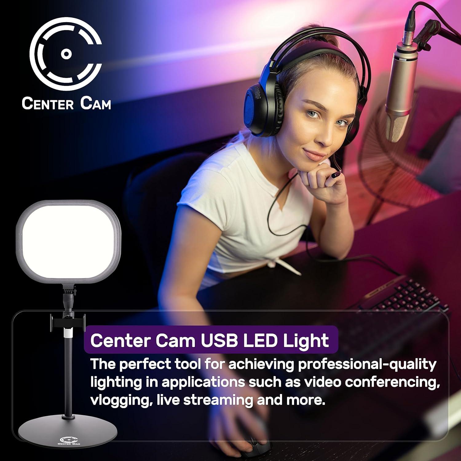 Luz LED de Anillo USB Center Cam para Videoconferencias