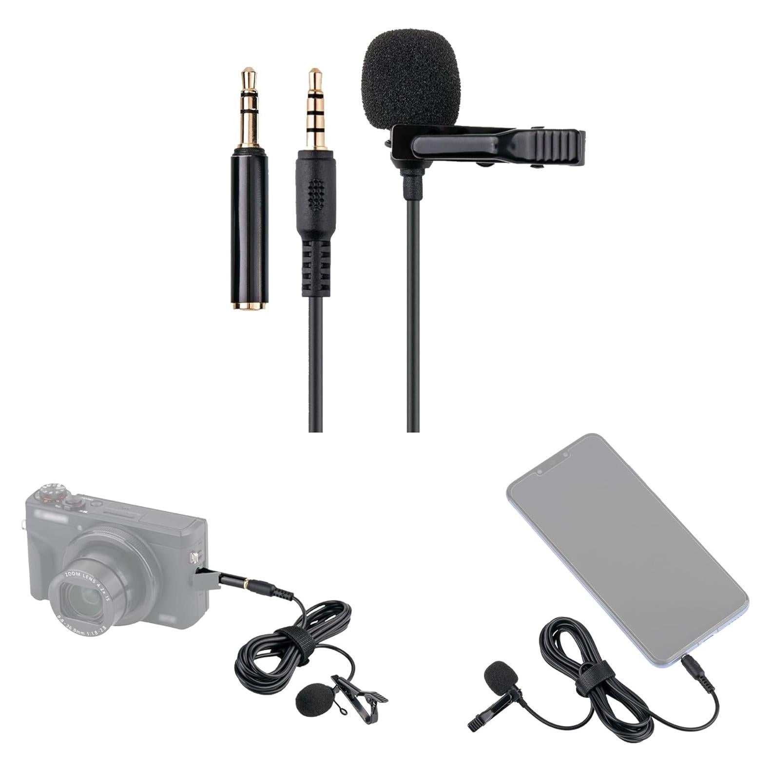 Micrófono Lavalier Omnidireccional Kiwifotos KM-02 2m 3.5mm