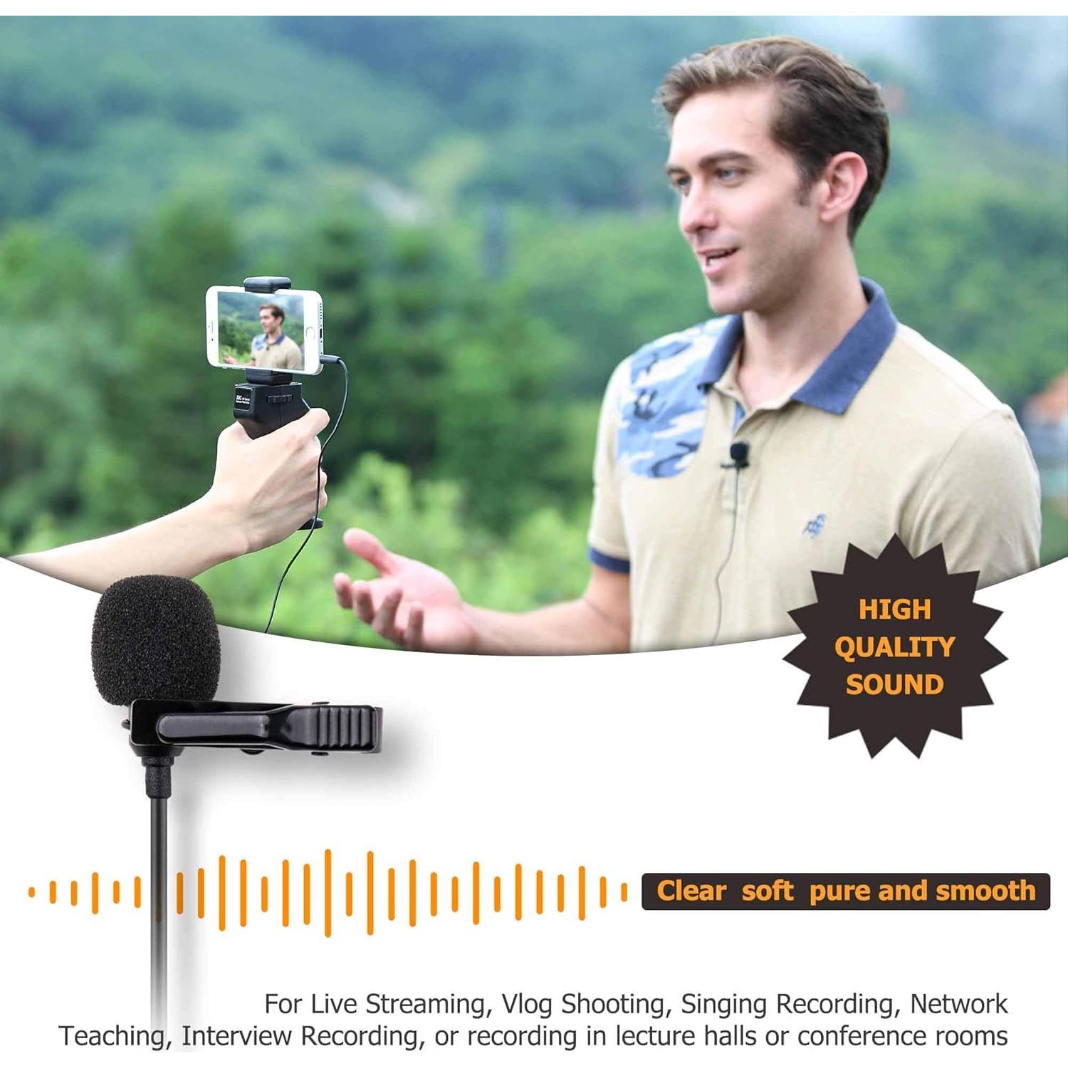 Micrófono Lavalier Omnidireccional Kiwifotos KM-02 2m 3.5mm