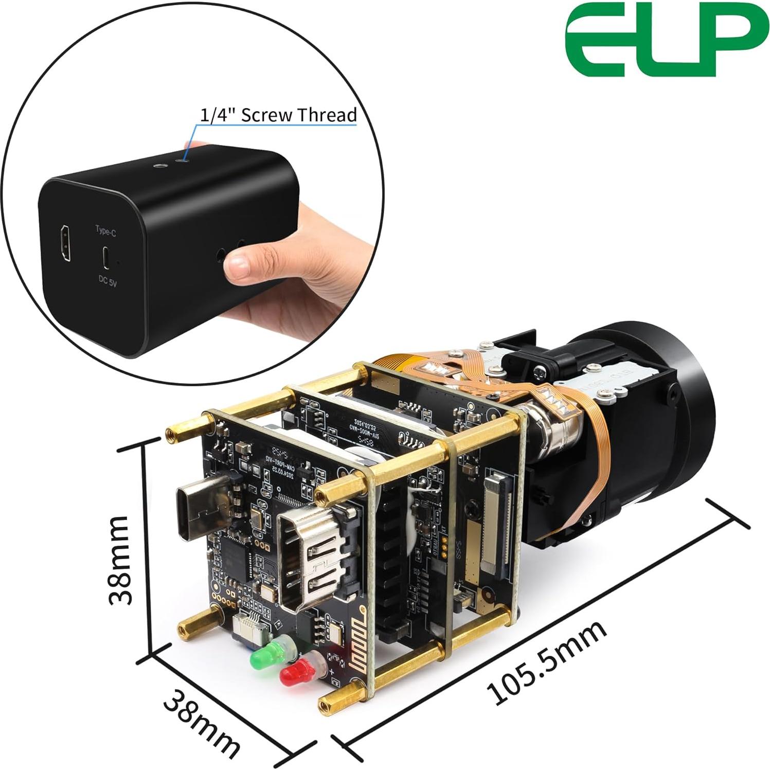 Cámara USB ELP 4K 30fps HDMI 10X Zoom Control Remoto