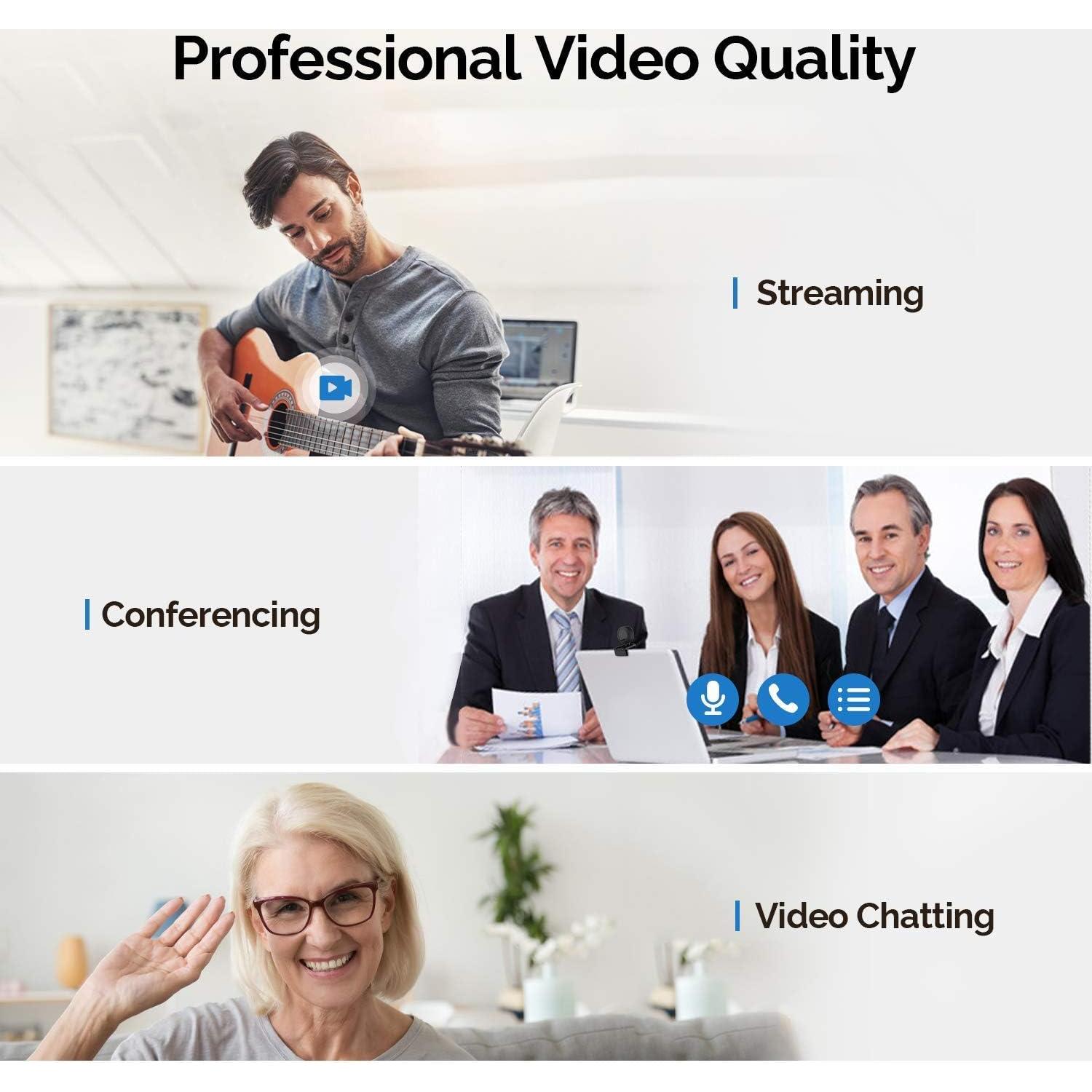 Cámara Web HD Vitade 960A 1080p con Luz de Anillo y Micrófono