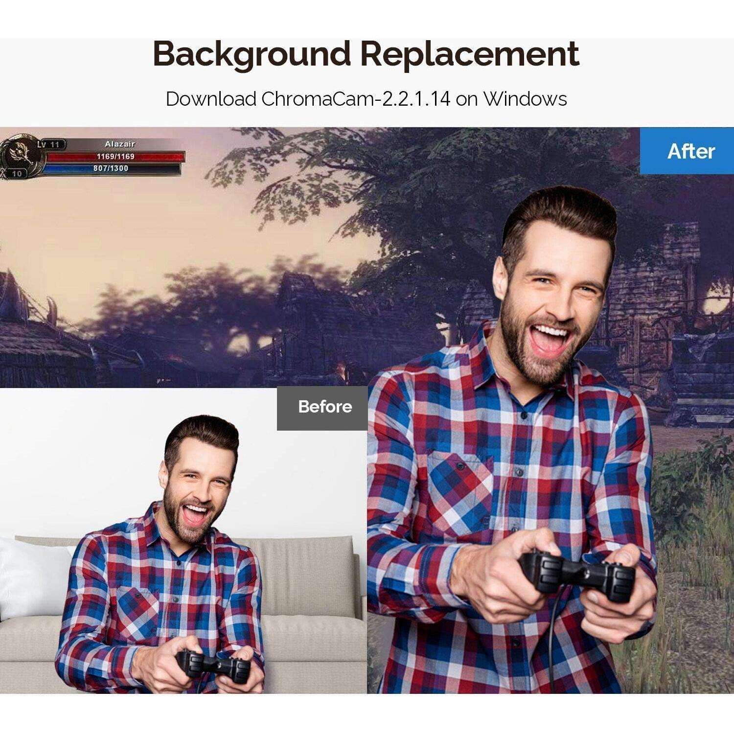 Cámara Web HD Vitade 960A 1080p con Luz de Anillo y Micrófono