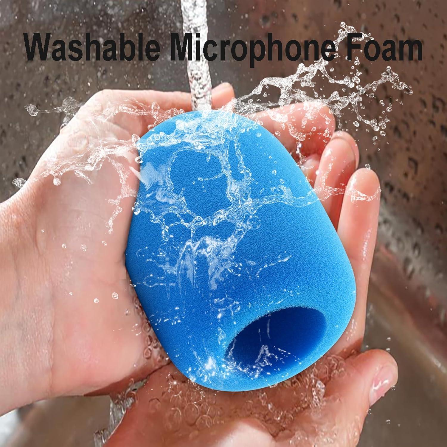 LEFXMOPHY Pop Filter for Rode Podmic Procaster Podcaster NT1 NT1-A NT2-A NT-USB K2 NT1000 NT2000 Windscreen Replacement Foam Cover Pod Mic WS2 Microphone Sky Blue Wind Screen Muffler