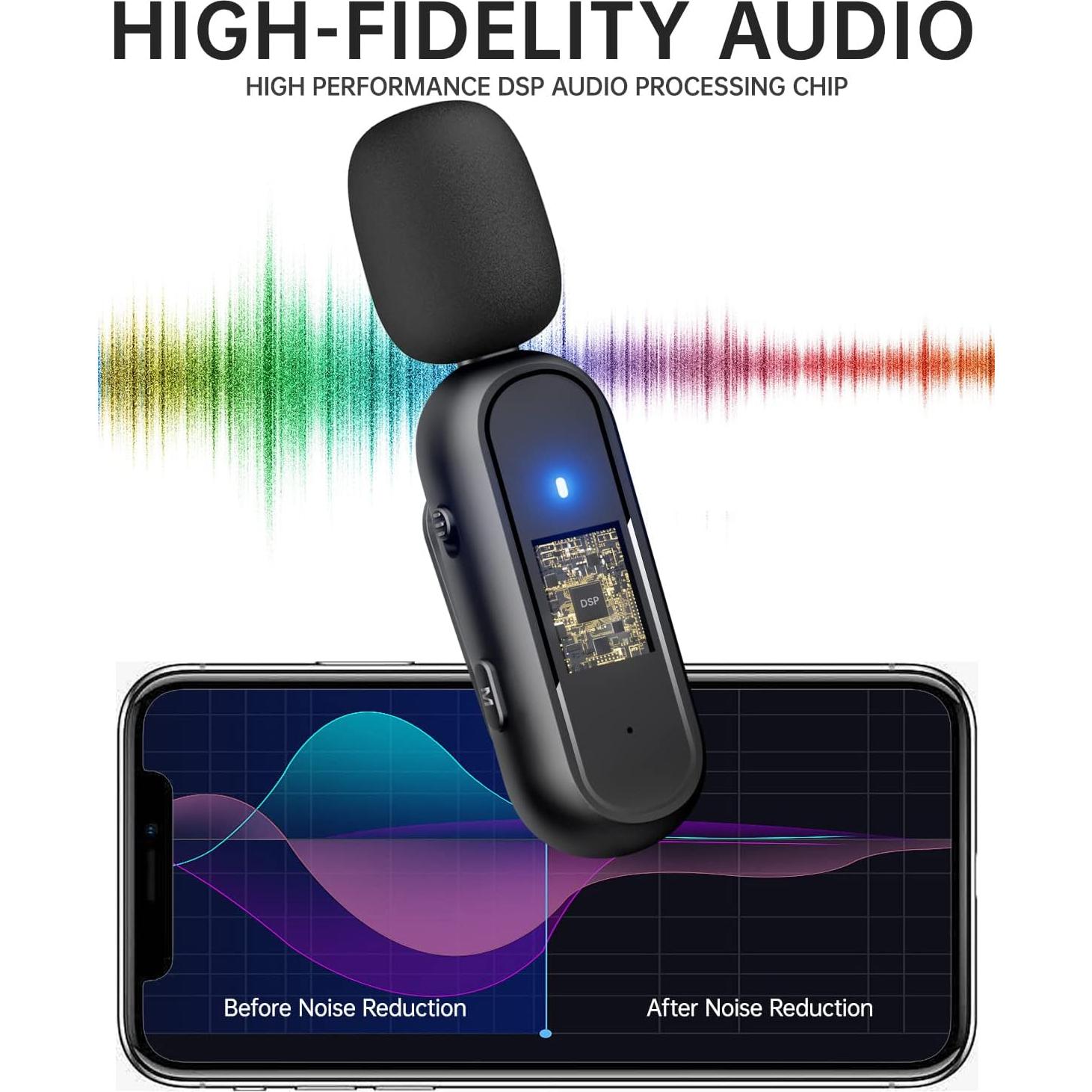 Micrófono Lavalier Inalámbrico Wanning K63 para iPhone - 36H Autonomía