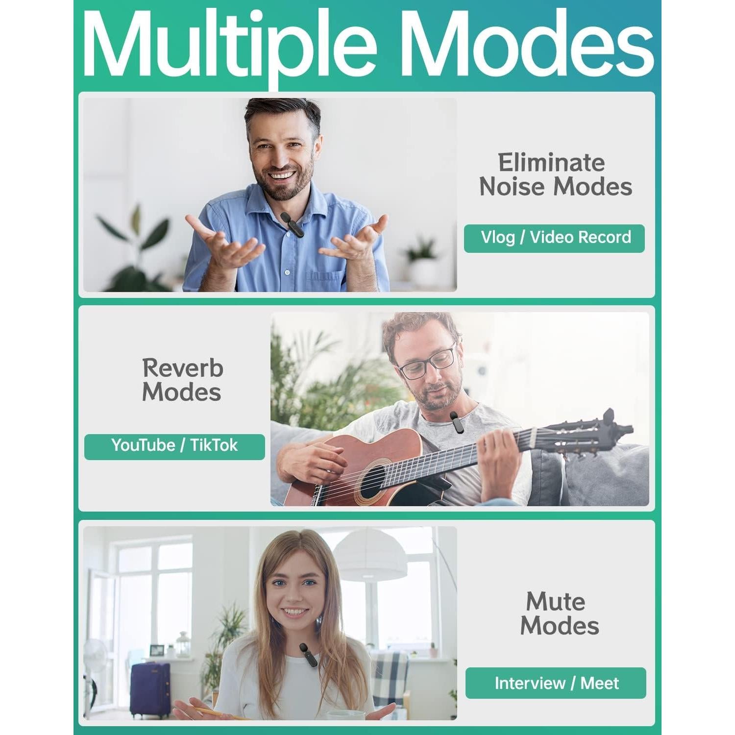 Micrófono Lavalier Inalámbrico Wanning K63 para iPhone - 36H Autonomía