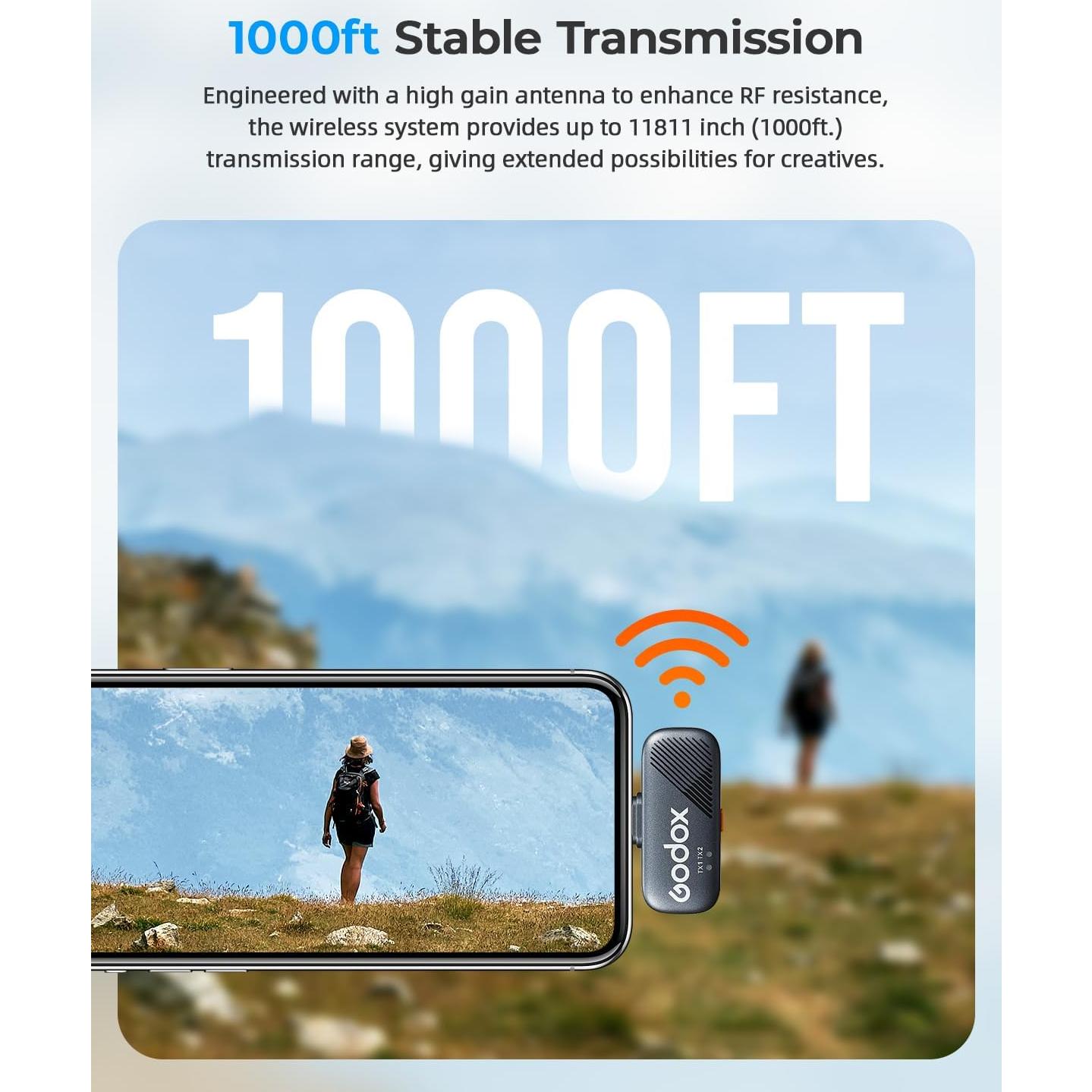 Micrófono Lavalier Inalámbrico GODOX Cube-SL Kit2 30H Batería