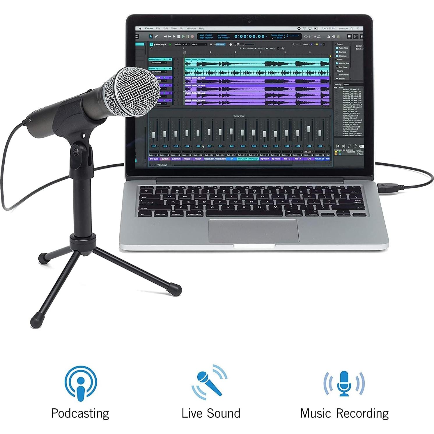 RØDE RØDECaster Pro II + Micrófono Dinámico Samson Q2U