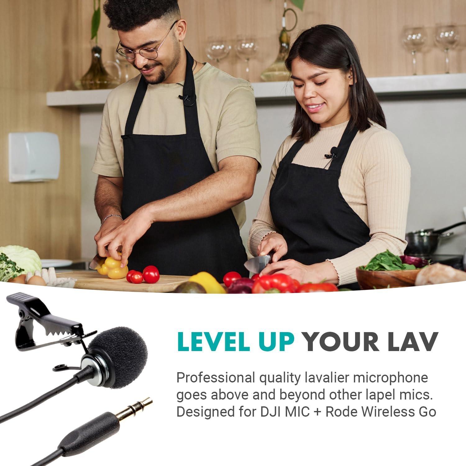 Micrófono Lavalier Movo Compatible con DJI Mic y Rode GO - 190.5 cm